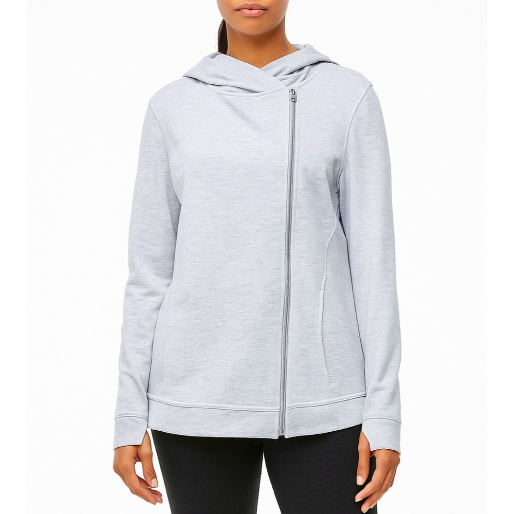 Bally | Moto Zip Up Dual Pockets Mock Neck Long Sleeve Thumb Hole Hoodie Jacket